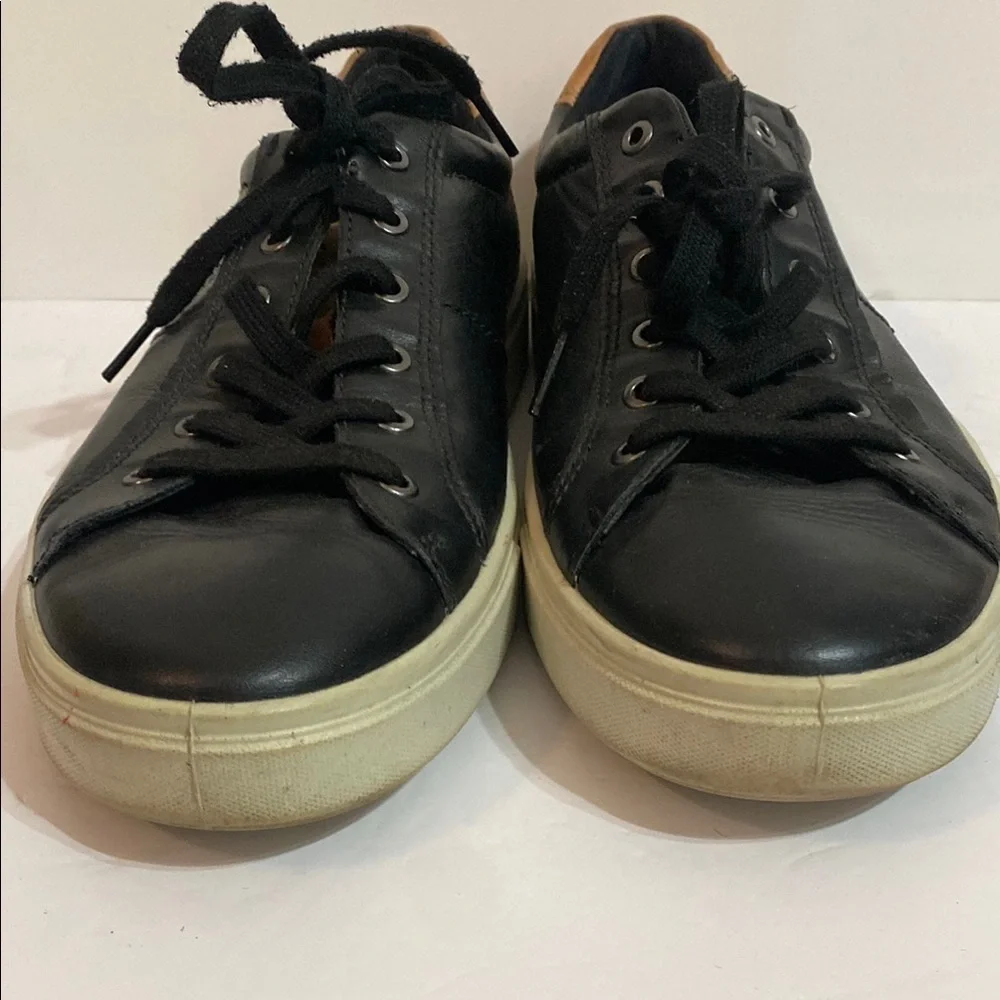 Ecco Soft Black Leather Sneaker Oxfords Shoes Lace Up Sz 45/11